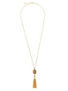 Gas Bijoux 'serti' Pom Pom Long Necklace, Women's, Metallic