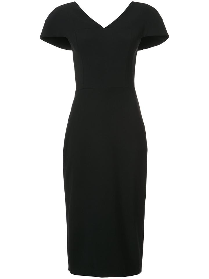 Christian Siriano V-neck Fitted Dress - Black