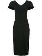 Christian Siriano V-neck Fitted Dress - Black
