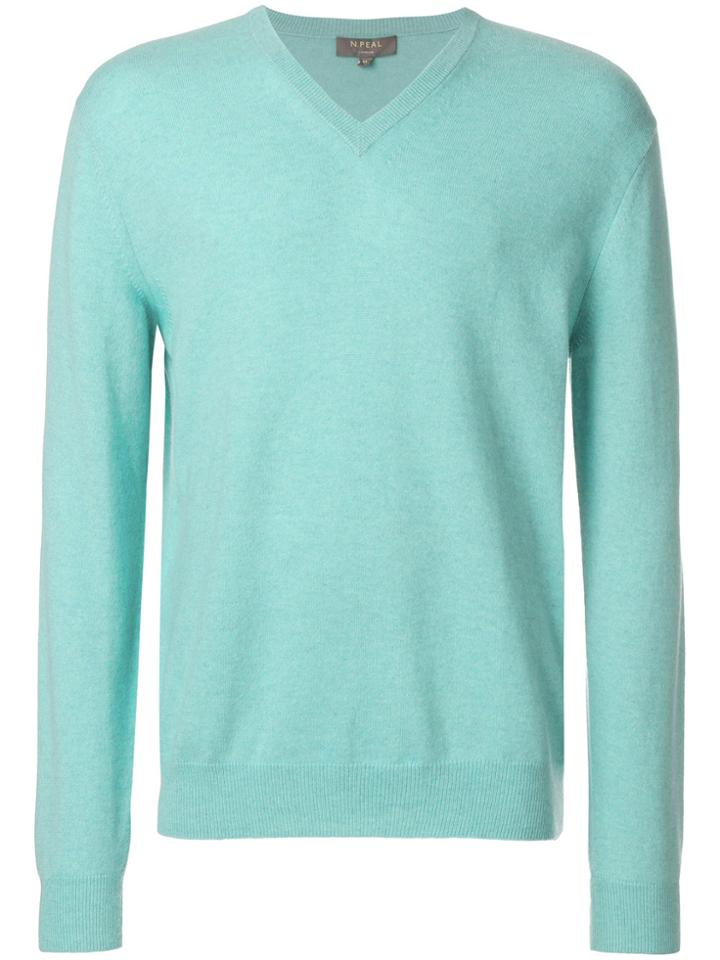 N.peal V-neck Sweater - Green