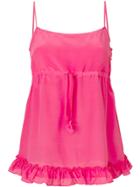 Twin-set Drawstring Waist Top - Pink & Purple