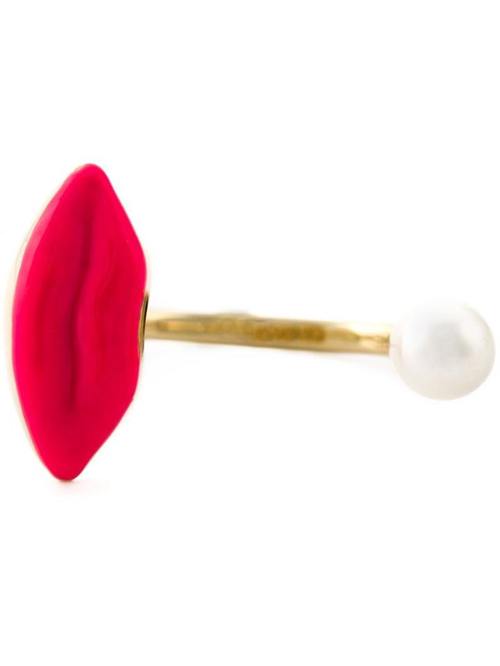 Delfina Delettrez Lip Piercing Ring, Women's, Metallic