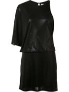 Halston Heritage Asymmetric Shoulders Dress, Women's, Size: 10, Black, Polyester