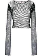 Junya Watanabe Comme Des Garçons Mesh Fitted Top - Black