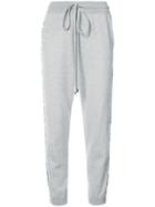 Oscar De La Renta Sequin-embellished Track Pants - Grey