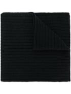 Moncler Ribbed Knit Scarf - Black