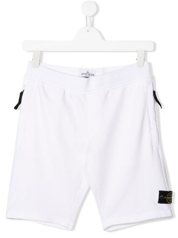 Stone Island Junior White Casual Shorts