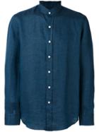Salvatore Piccolo Plain Shirt, Men's, Size: 41, Blue, Linen/flax