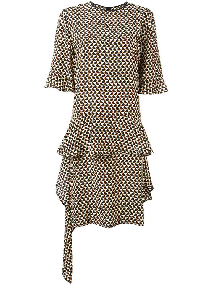 Marni Asymmetric Draped Dress, Women's, Size: 46, Black, Silk