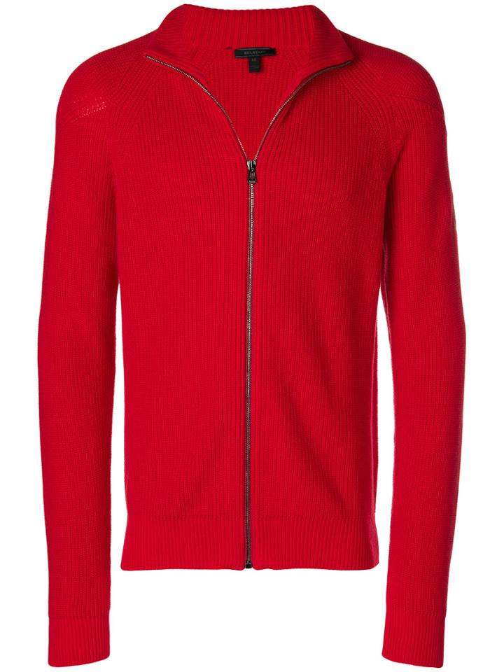 Belstaff Ribbed Zipped Cardigan - Red