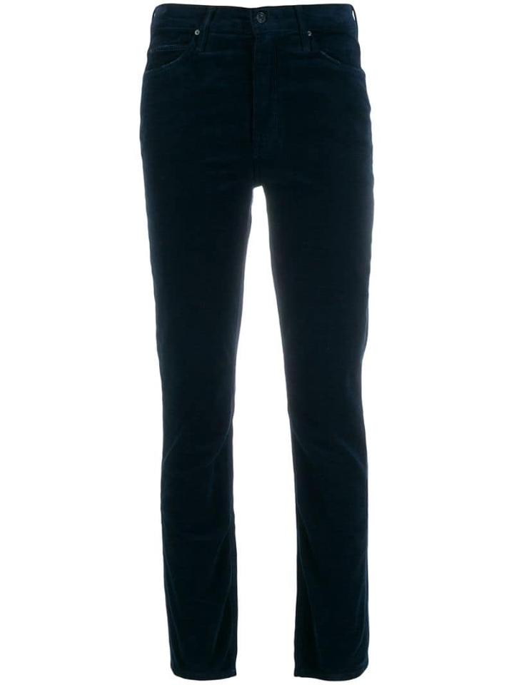 Mother Corduroy Slim-fit Trousers - Blue