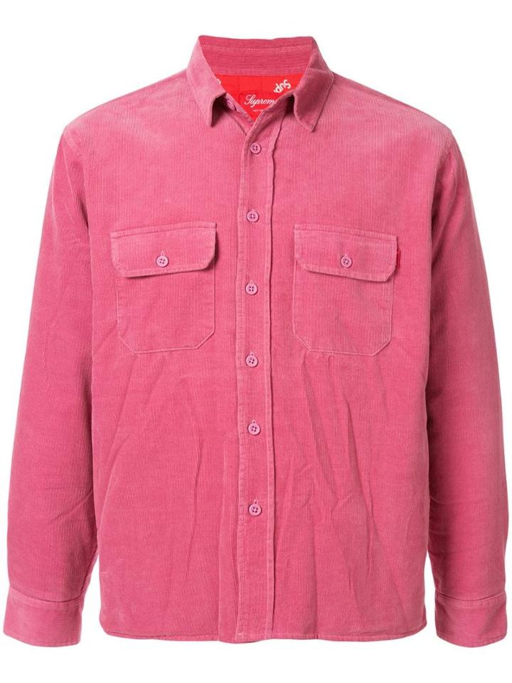 Supreme Quilted Corduroy Shirt - Pink