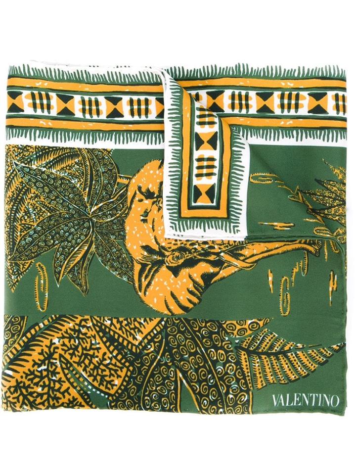 Valentino Valentino Garavani Elephant Print Scarf - Green