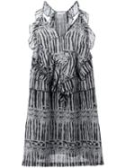 Iro Sleeveless Ruffle Dress, Women's, Size: 38, Black, Polyester