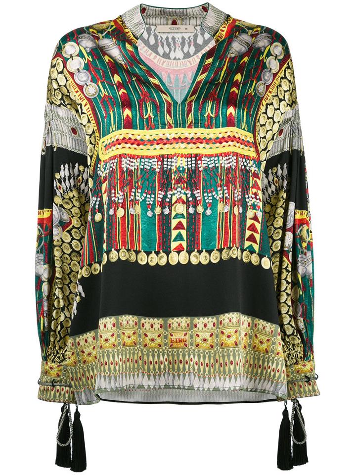 Etro - Embroidered Tunic Blouse - Women - Silk/cotton/polyester/viscose - 38, Silk/cotton/polyester/viscose