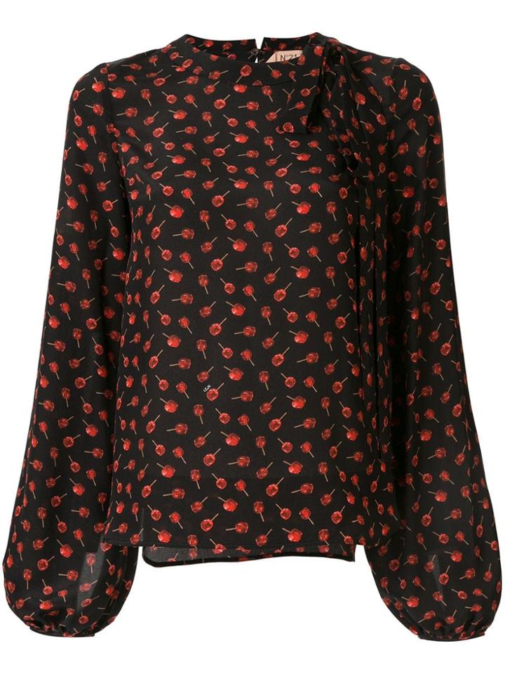 Nº21 Printed Crewneck Blouse - Black