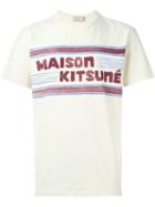 Maison Kitsuné Logo Print T-shirt, Men's, Size: Xl, Yellow/orange, Cotton/linen/flax