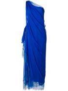 Alberta Ferretti One Shoulder Draped Gown - Blue