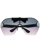 Miu Miu Eyewear Crystal Studded Oversized Sunglasses - Black