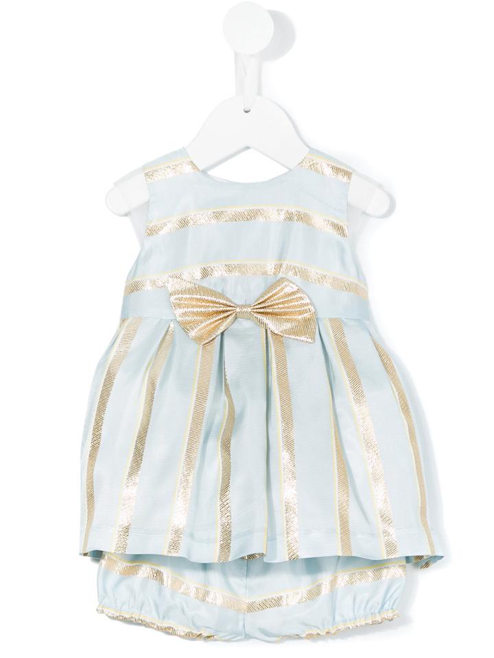 Hucklebones London - Sweetie Striped Dress - Kids - Polyester/acetate/metallized Polyester - 3 Mth, Blue