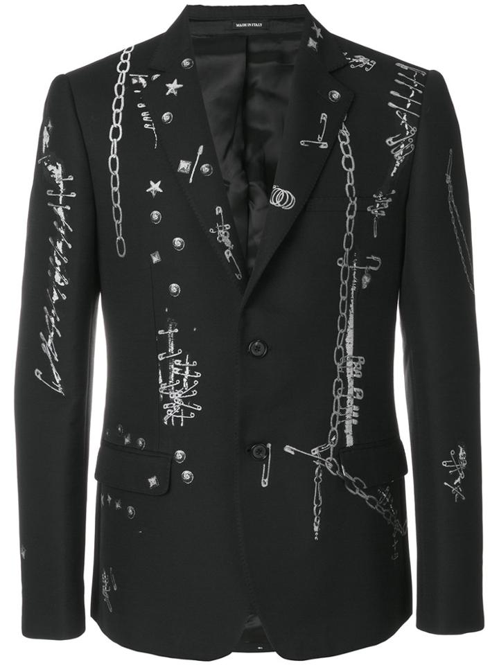 Alexander Mcqueen Safety Pin Blazer - Black