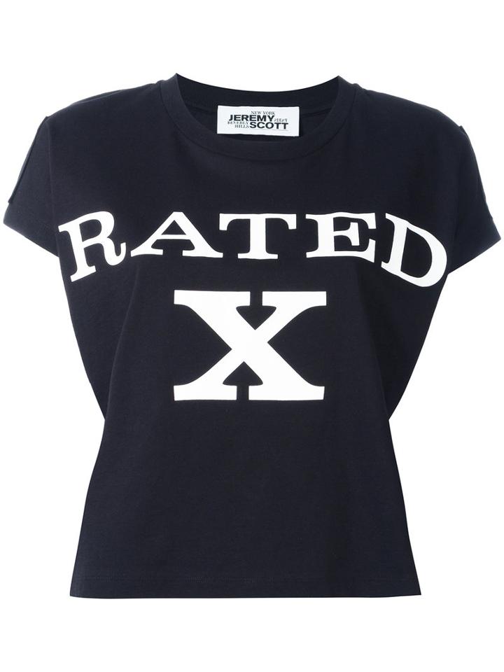 Jeremy Scott 'rated X' Print T-shirt, Women's, Size: Small, Black, Cotton