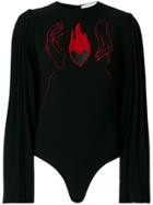 Atu Body Couture Embroidered Heart Blouse - Black