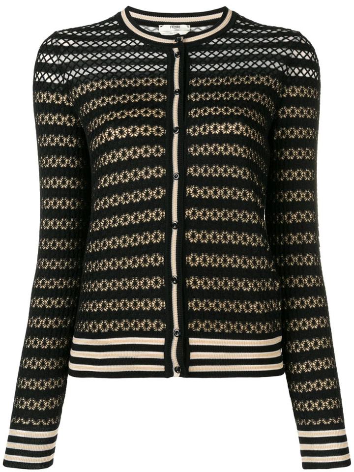 Fendi Lace Knit Cardigan - Black