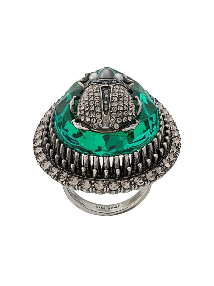 Alexander Mcqueen Beetle Ring - Green