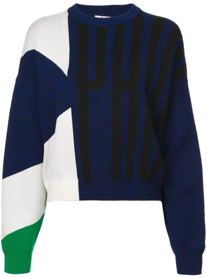 Proenza Schouler Pswl Graphic Jacquard Sweater - Blue
