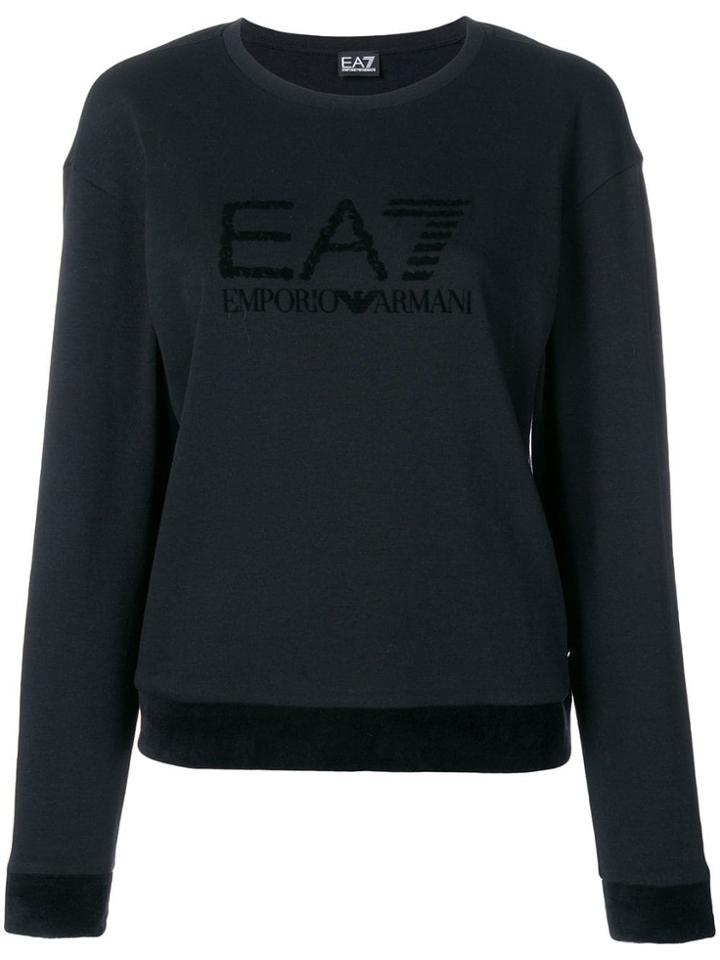 Ea7 Emporio Armani Crew Neck Logo Jumper - Black