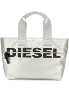 Diesel F-bold Shopper Tote - Silver