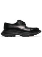 Alexander Mcqueen Black Tread Derby Leather Shoes