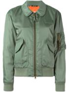 Maison Margiela Classic Bomber Jacket, Women's, Size: 40, Green, Polyamide/polyester/viscose