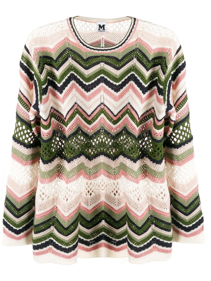 M Missoni Zig-zag Knit Jumper - Green