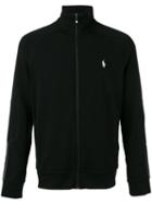 Polo Ralph Lauren Logo Embroidered Zipped Sweatshirt, Men's, Size: Small, Black, Viscose/polyester/spandex/elastane