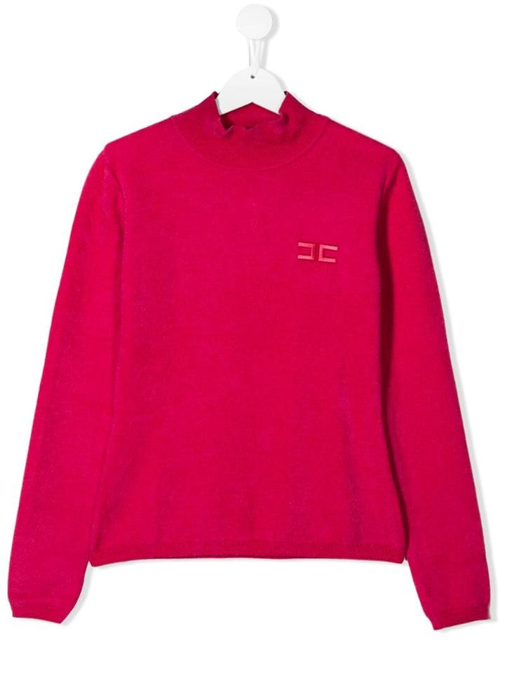 Elisabetta Franchi La Mia Bambina High-neck Sweatshirt - Pink