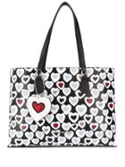 Emporio Armani Heart Print Shopper Tote - Black