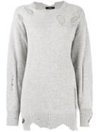 Diesel Distressed Loose Knitted Sweater - Grey