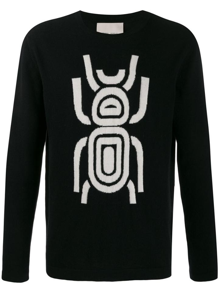 Frankie Morello Regular-fit Scarab Jumper - Black