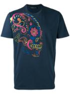 Etro Skull Printed T-shirt, Men's, Size: Small, Blue, Cotton