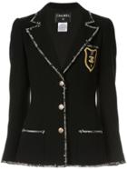 Chanel Vintage Crest Tweed Blazer - Black
