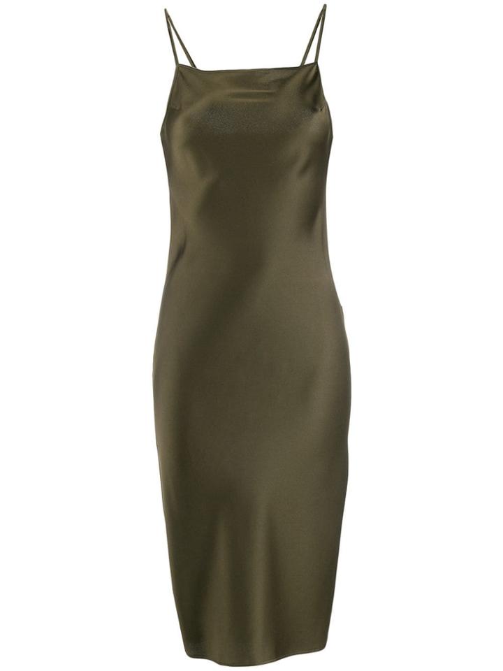 Andrea Ya'aqov Satin Slip Dress - Green