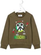 Moschino Kids Robot Print Sweatshirt, Boy's, Size: 8 Yrs, Green