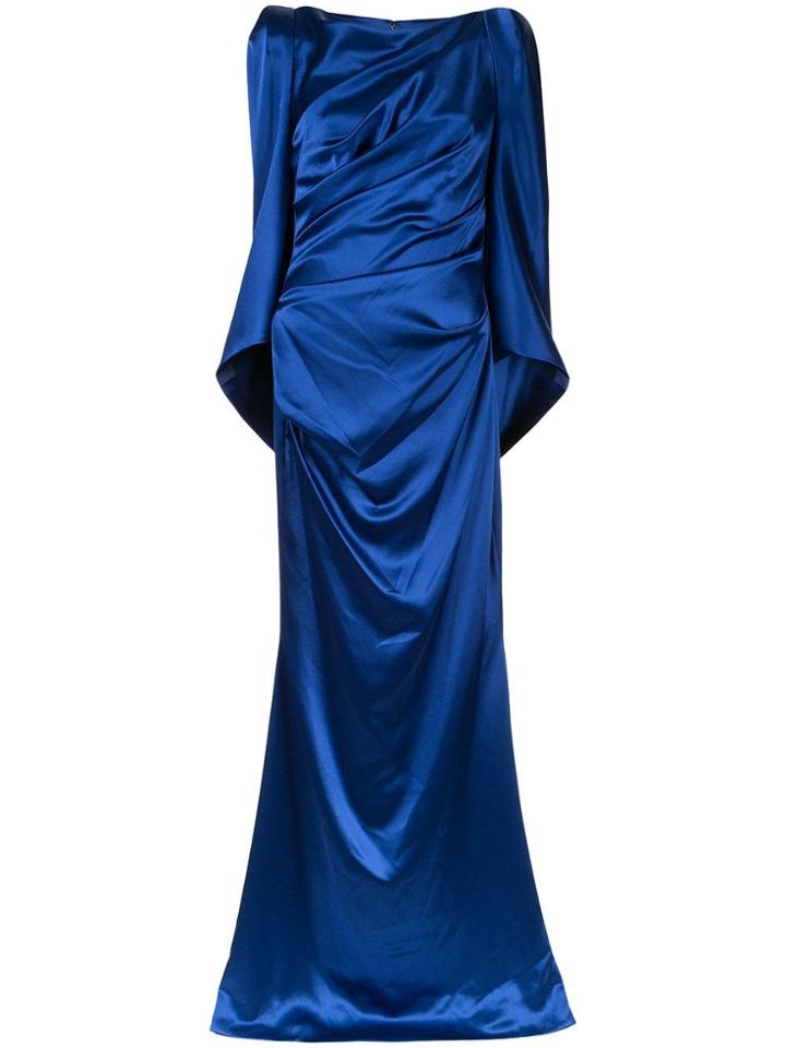 Talbot Runhof Gilia Draped Gown - Blue