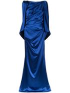 Talbot Runhof Gilia Draped Gown - Blue