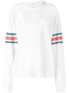 Re/done Logo Printed Long Sleeve Top - White