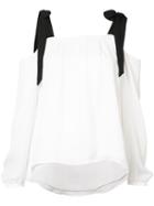Nicole Miller Tie Detail Blouse, Women's, Size: Xs, White, Silk/polyester