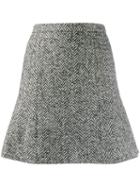 Red Valentino Herringbone Tweed Skirt - Grey