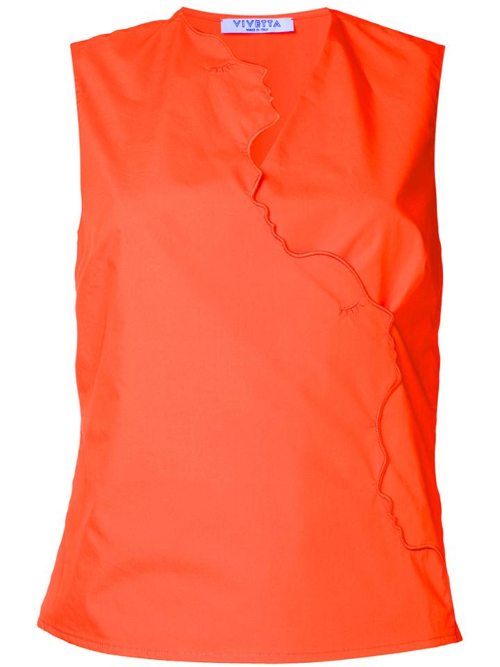 Vivetta Face Shaped Trim Top - Yellow & Orange